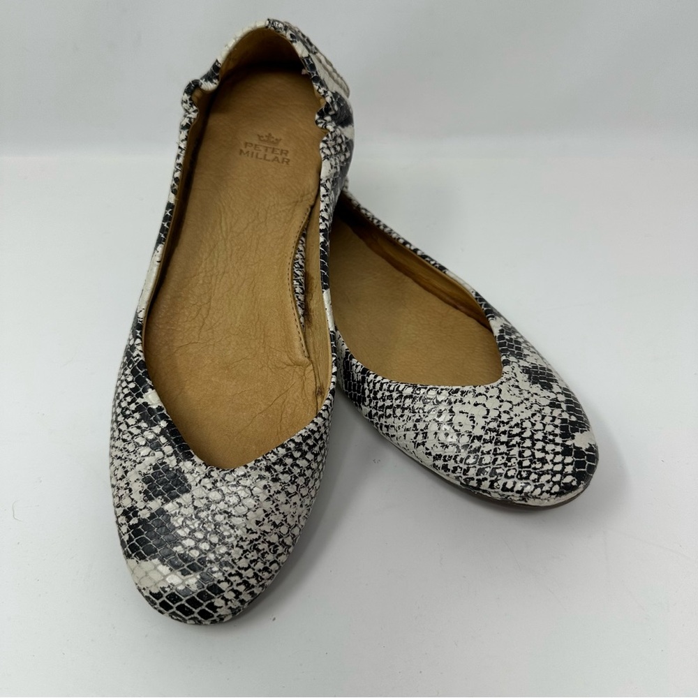 Peter Miller Anaconda Snakeskin Leather Ballet Flats Size 6.5